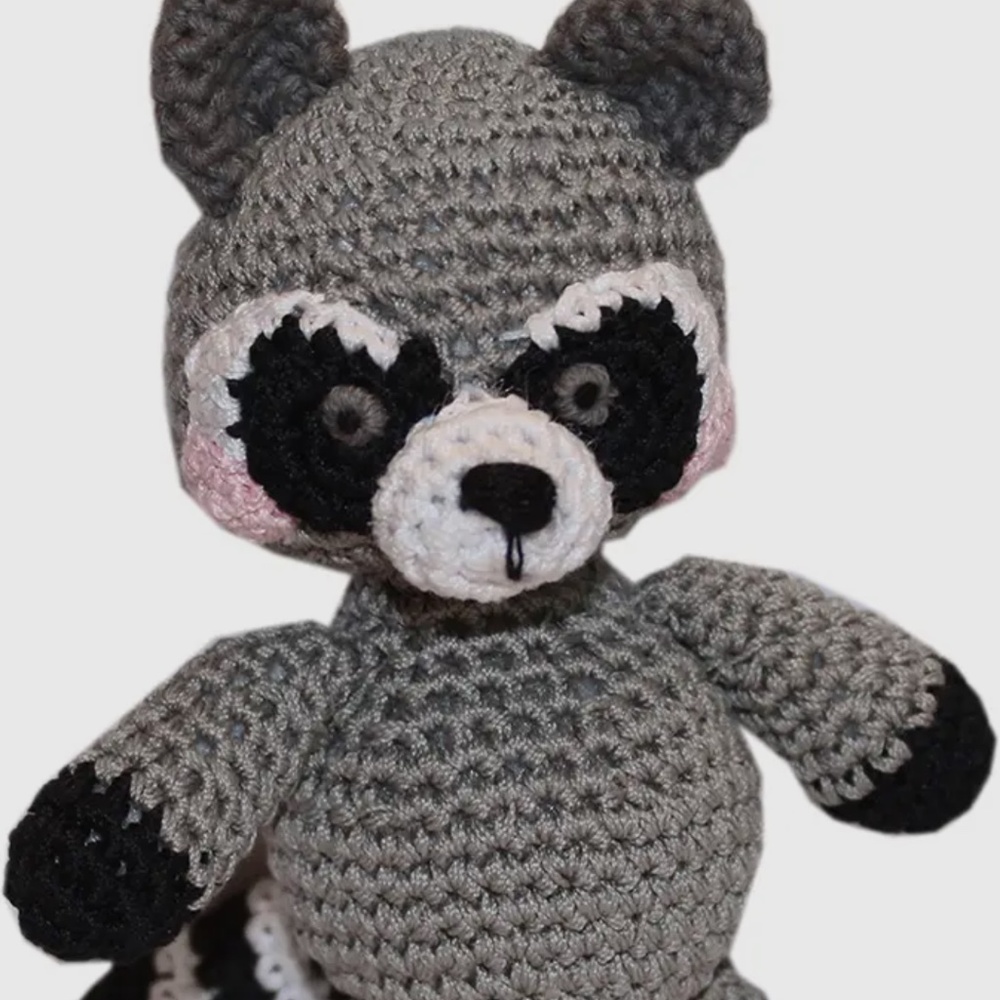 Knit Knacks Rowdy the Raccoon Organic Cotton Small Dog Toy